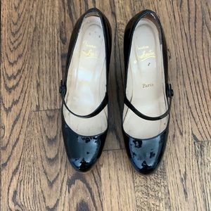 Louboutin patent leather wedge Mary Jane platform